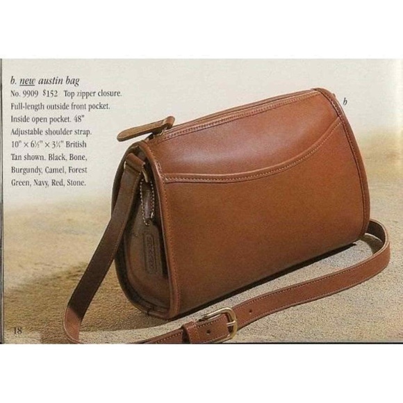1990s COACH Vintage Austin Leather Bag Convertible Crossbody Purse Clutch USA - Picture 15 of 16